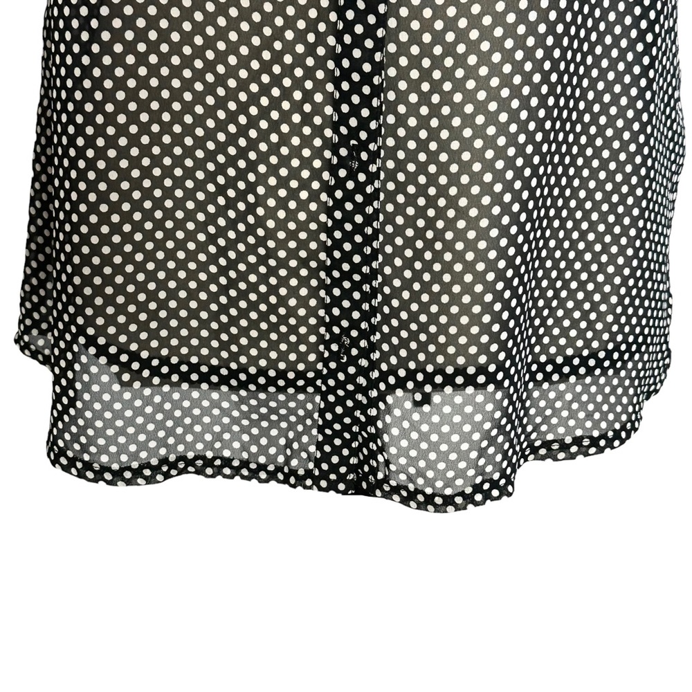 3/$10 Bella Ragazza Blouse M Polka Dot Sheer - Picture 3 of 5